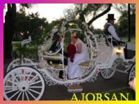 Fiestas de 15 aņos autos con decoracion cintas flores y moņos.