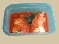 Viandas de canelones de ricotta y verdura.